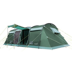 Tente de camping Tunnel 8 personnes - Skandika Montana 8 Sleeper Protect - Cabines sombres sol cousu - Vert