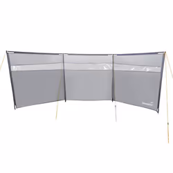Paravent de camping 6 m – Brise-vue avec mâts Skandika Bora – clôture mobile – 6 x 14 m - Gris