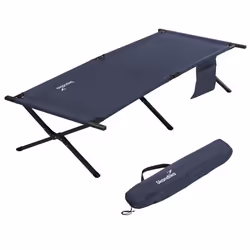 Lit de Camp lit dappoint Camping Pliant pliable xxl - Skandika Mutenia - 210 x 75 cm - jusquà 200 kg - Sac de transport - Ble ...