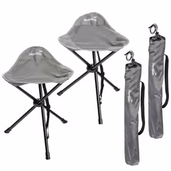 Lot de 2 tabourets de camping Skandika Tomperi - Pliable Max. 100 kg léger Sac de Transport Armature Acier Pieds antidérapant ...