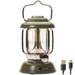 Lampe lanterne de camping LED - Skandika Forsol - Rechargeable USB - rétro - Blanc chaud-froid - 350 lumens - vert
