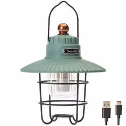 Lampe lanterne de camping LED - Skandika Soroya - Rechargeable USB - rétro - Blanc chaud-froid - 500 lumens - fonction Powerb ...