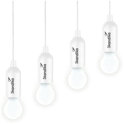 Lampe de camping LED suspendue - Skandika Narvik - ampoule rétro avec cordon pull light - Blanc