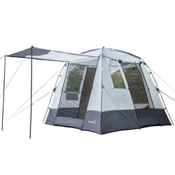 Tente multifonctionnelle multi-usages - Tente camping 3 personnes - 250 x 250 cm - Tapis de sol amovible - 100 % polyester recyclé