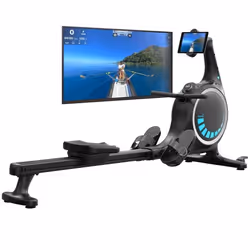 Rameur Skandika Nemo V Hybrid - résistance magnétique et eau réservoir à 90° max 200 cm & 150 kg Compatible Kinomap Bluetooth