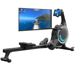 Rameur Skandika Nemo V Hybrid - résistance magnétique et eau réservoir à 90° max 200 cm & 150 kg Compatible Kinomap Bluetooth