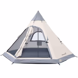 Tente Tipi Skandika Hetta 335 Protect - 4 Pers - 335x290 cm - Hauteur 2 m - Tapis de sol cousu - Camping Glamping