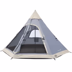Tente Tipi Skandika Hetta 335 Protect - 4 Pers - 335x290 cm - Hauteur 2 m - Tapis de sol cousu - Glamping Camping