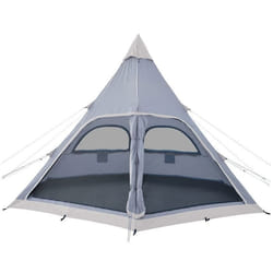 Tente Tipi Skandika Hetta 460 Protect - 6 Pers - 460 × 400 cm - Hauteur 2m95 - Tapis de sol cousu - Glamping Camping