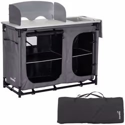 Meuble de camping - Skandika Ruoka - Placard cuisine pliable avec structure alu - Évier - 115 × 50 × 80 cm