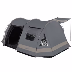 Tente tunnel Skandika Kambo 4 - Tente Camping 4 personnes - 1 cabine sombre - 3 entrées. store banne