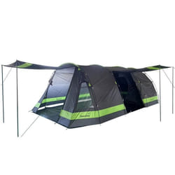 Tente de camping tunnel Skandika Kambo pour 12 personnes - 2 cabines de couchage - 3 entrées store banne