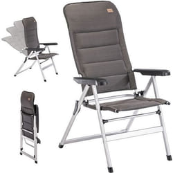 Fauteuil chaise de camping pliante en aluminium - Skandika Lepola - dossier réglable en 7 positions- accoudoirs - appui-tête