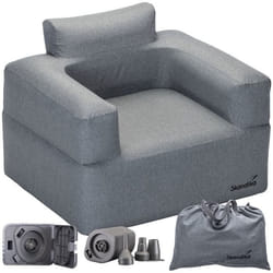 Canapé gonflable dextérieur Skandika Easy Air Single - avec pompe électrique intégrée rechargeable - Max 200 kg - Sac de Transport