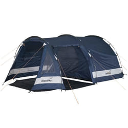 Tente tunnel Skandika Kambo 4 - Tente Camping 4 personnes - 1 cabine sombre - 3 entrées. store banne - Bleu foncé