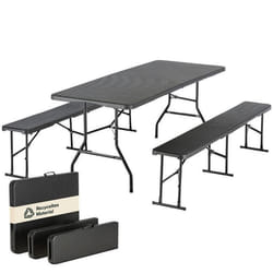 Ensemble Table/Bancs Skandika MASI - Banc Max 300 kg Table Max 200 kg HDPE recyclé Pliable