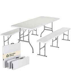 Ensemble Table/Bancs Skandika MASI - Banc Max 300 kg Table Max 200 kg HDPE recyclé Pliable