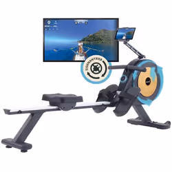 Rameur autoalimenté connecté Skandika Njord P6-G - 32 niveaux de résistance - Max 135 kg - Imitation bois