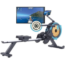 Rameur autoalimenté connecté Skandika Njord P6-G - 32 niveaux de résistance - Max 135 kg - Imitation bois