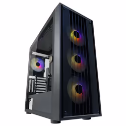 LC-Power LC-810B-ON, Midi Tower, PC, Noir, ATX, EATX, micro ATX, Mini-ITX, Métal, Plastique, Verre trempé, Jouer