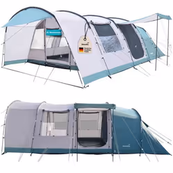 Tente tunnel de camping - Skandika Hafslo 6 XL Sleeper Protect - 6 personnes -  Sol cousu -  Cabine noire