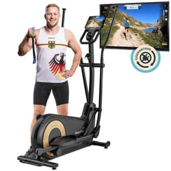 Vélo elliptique connecté - Skandika Carbon P24-RG - sans électricité - autoalimenté - Inertie : 24 kg - Bluetooth
