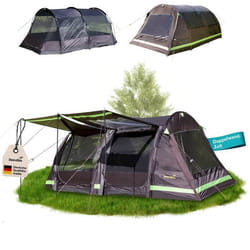 Tente tunnel - Skandika Solheim 4 Protect - Tente de camping 4 places - Protection Anti-UV - Sol cousu