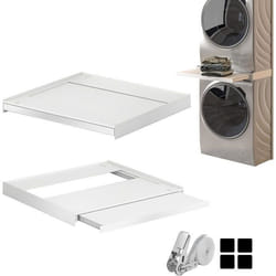 Kit de LWS1 Superposition Universel Cadre avec Tablette Coulissante pour Lave-Linge Sèche-Linge Standard 60 cm Machine à Laver A