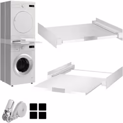 Lave-Linge Sèche-Linge Standard 60 cm Machine à Laver AKit de Lwt1 Superposition Universel Cadre avec Tablette Coulissante po ...