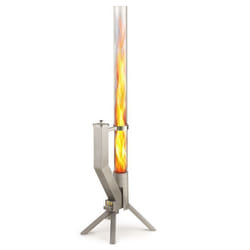GARDENFLARE Tube de feu - Colonne de feu en acier inoxydable cheminée de jardin pour terrasse et jardin (argent)