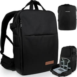 ENTDECKBAG Sac à Dos Photo Antivol avec Ceinture Ventrale Imperméable Appareil DSLR Compartiment de Rangement 14 Ordinateur Porta