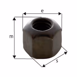 Ecrou hexagonal, sans embase, Filetage : M12*, 6 pans cote s/plats S 19 mm, Cote e 21,10 mm, Hauteur m : 18 mm, Hauteur r : 1 ...