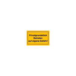 Signe d'interdiction Propriété privée entrant à vos propres risques Taille 250 x 150 mm jaune-noir.