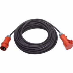 Neoprene de câble de renouvellement CEE Avec le connecteur et le couplage de l'ECE, y compris le capuchon 400 V 5 pôles - App ...