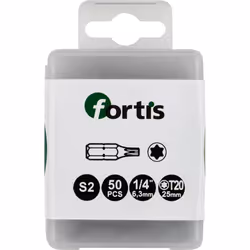 Fortis 4317784729086, 50 pièce(s), Torx, T20, 1/4", 25 mm