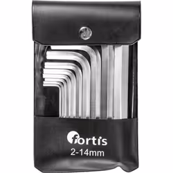 Fortis 4317784729987, 10 pièce(s), 2,2.5,3,4,5,6,8,10,12,14 mm, Chrome