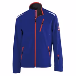 Veste Softshell > bleu-rouge • Supérieur imperméable, coupe-vent, respirant • Polaire micro interne • Fermeture éclair avec p ...