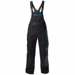 Salopette > noir et turquoise • Panneau de siège élastique pour faciliter le mouvement • De nombreuses poches fermées par fer ...