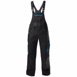 Salopette > noir et turquoise • Panneau de siège élastique pour faciliter le mouvement • De nombreuses poches fermées par fer ...