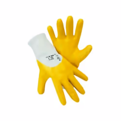 Gants en nitrile Mechanic jaune, Taille : 10 - 100 % coton - Forte résistance à l'abrasion - Maille - Pour l'industrie métall ...
