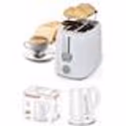 PACK DEJEUNER Bouilloire électrique Blanche 1L 1600W + Grille-pain Blanc 2 Fentes 750W 7 niveaux de température