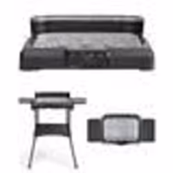 Barbecue Electrique 2200W sur Pieds ou de Table Noir et rouge Acier et chrome 2200W