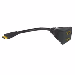 Neklan 0.2m HDMI M/2x HDMI FM, 0,2 m, HDMI Type A (Standard), 2 x HDMI Type A (Standard), Noir