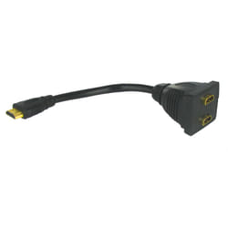 Neklan 0.2m HDMI M/2x HDMI FM câble HDMI 0,2 m HDMI Type A (Standard) 2 x HDMI Type A (Standard) Noir