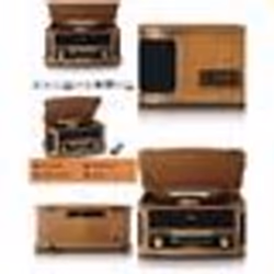Platine Disque Vinyle - RETRO - TCD-2551WD - Bluetooth 5.0 - Radio - Lecteur CD - Vintage