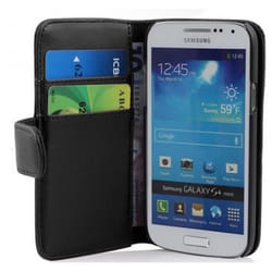 Coque pour Samsung Galaxy S4 MINI Housse en NOIR DE JAIS Etui Case Cover Protection Portefeuille Wallet
