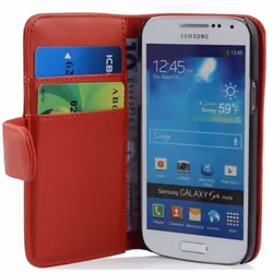 Coque pour Samsung Galaxy S4 MINI Housse en ROUGE CERISE Etui Case Cover Protection Portefeuille Wallet