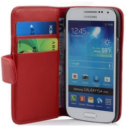 Coque pour Samsung Galaxy S4 MINI Housse en ROUGE CERISE Etui Case Cover Protection Portefeuille Wallet