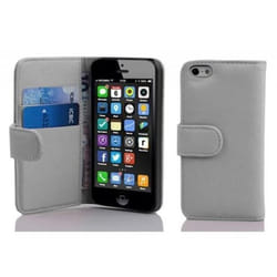 Cadorabo Etui Housse pour > Apple iPhone 5C < Coque Case Cover Bumper Portefeuille (avec fentes pour cartes) en ALBÂTRE BLANC