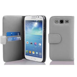 Coque pour Samsung Galaxy MEGA 5.8 Etui en ALBÂTRE BLANC Housse Case Cover Protection en similicuir structuré compartiment